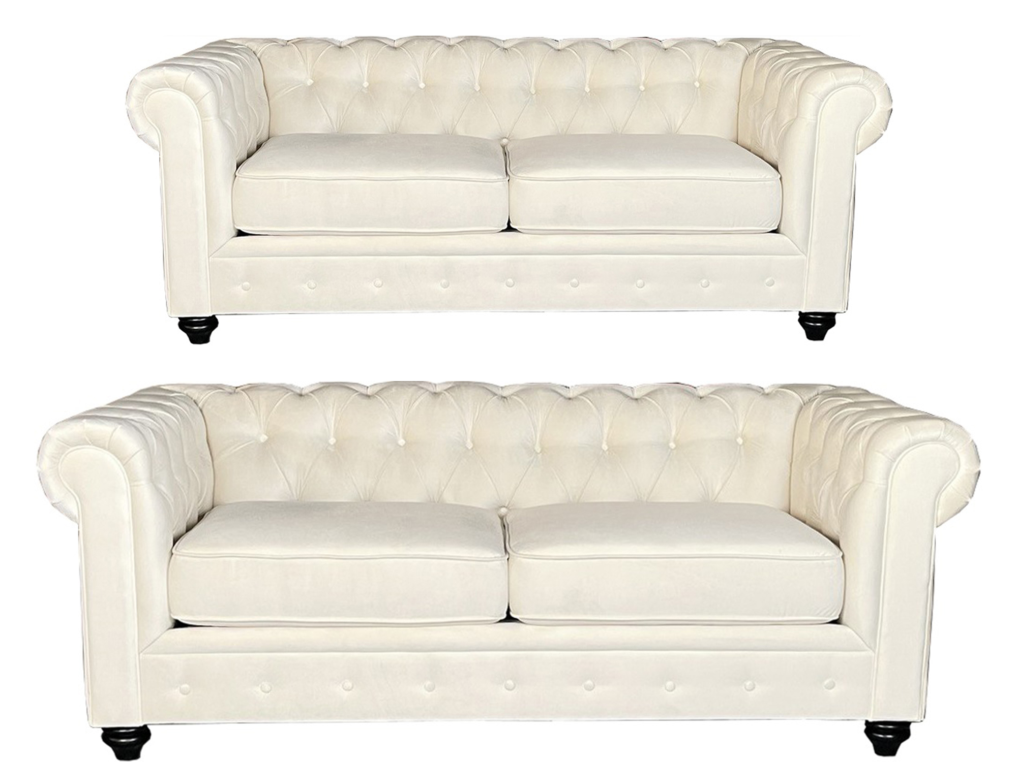 CHESTERFIELD 3+2 FABRIC - CREAM